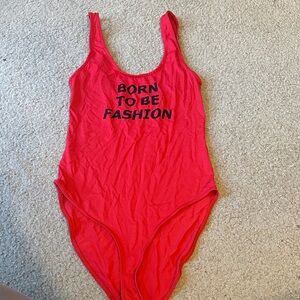 Zara Red One Piece Bodysuit